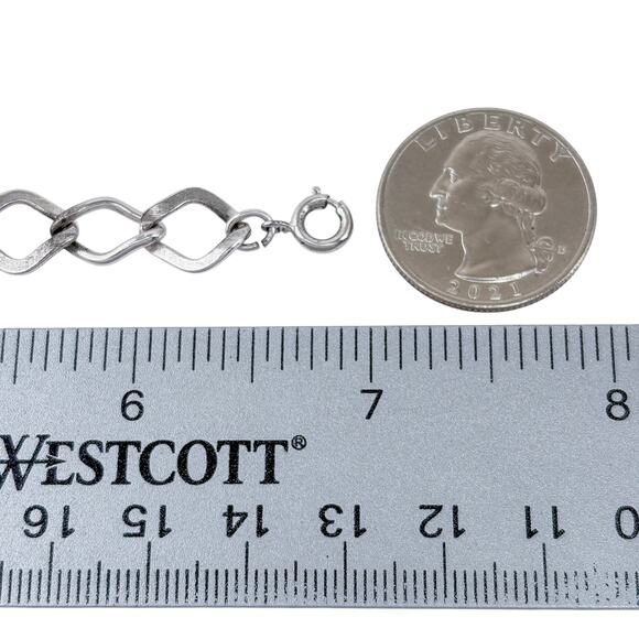 Vintage Sterling Silver 925 | Glass Bead Happy Birthday Charm Bracelet | 7" - Picture 3 of 11